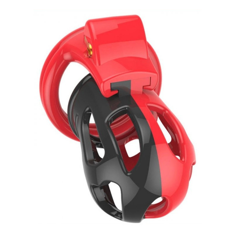 Generique Cage de chasteté Joker 7.5 x 3cm Rouge-Noir